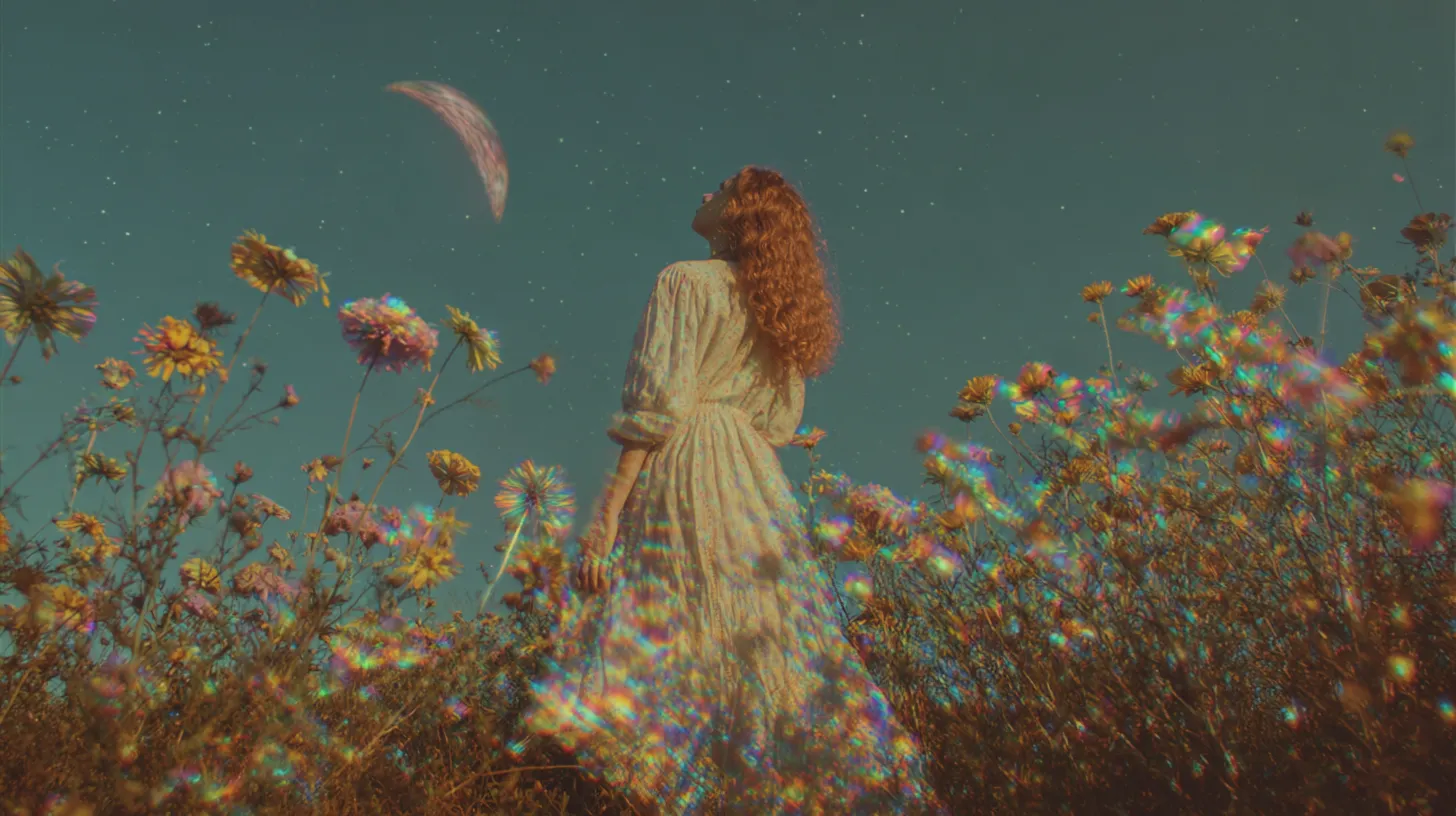 Mystical night sky with moon phases